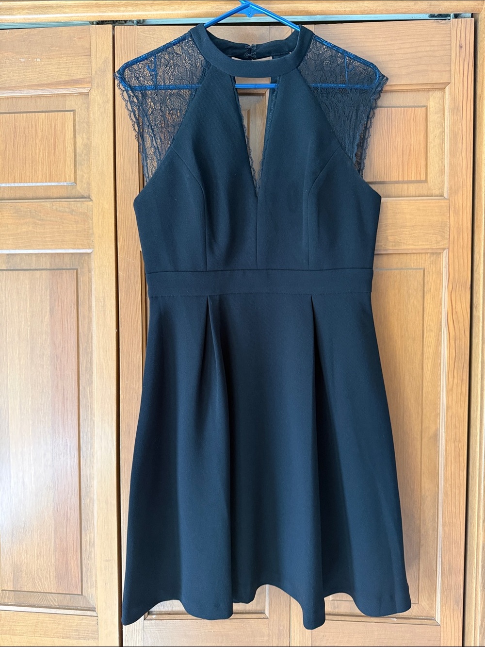 BCBGeneration Black Lace Yoke Mini Dress